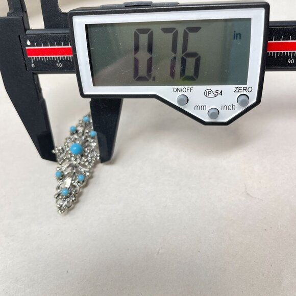 Gerrys Vintage‎ Bar Brooch Silver-Tone Turquoise Blue Classic Retro - Picture 8 of 8